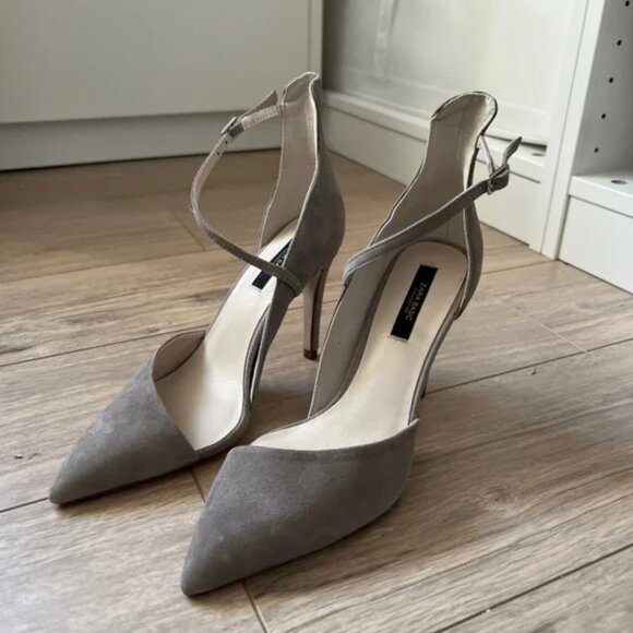Zara Suede Pointed Stiletto Heels EUR 37 - Picture 1 of 5
